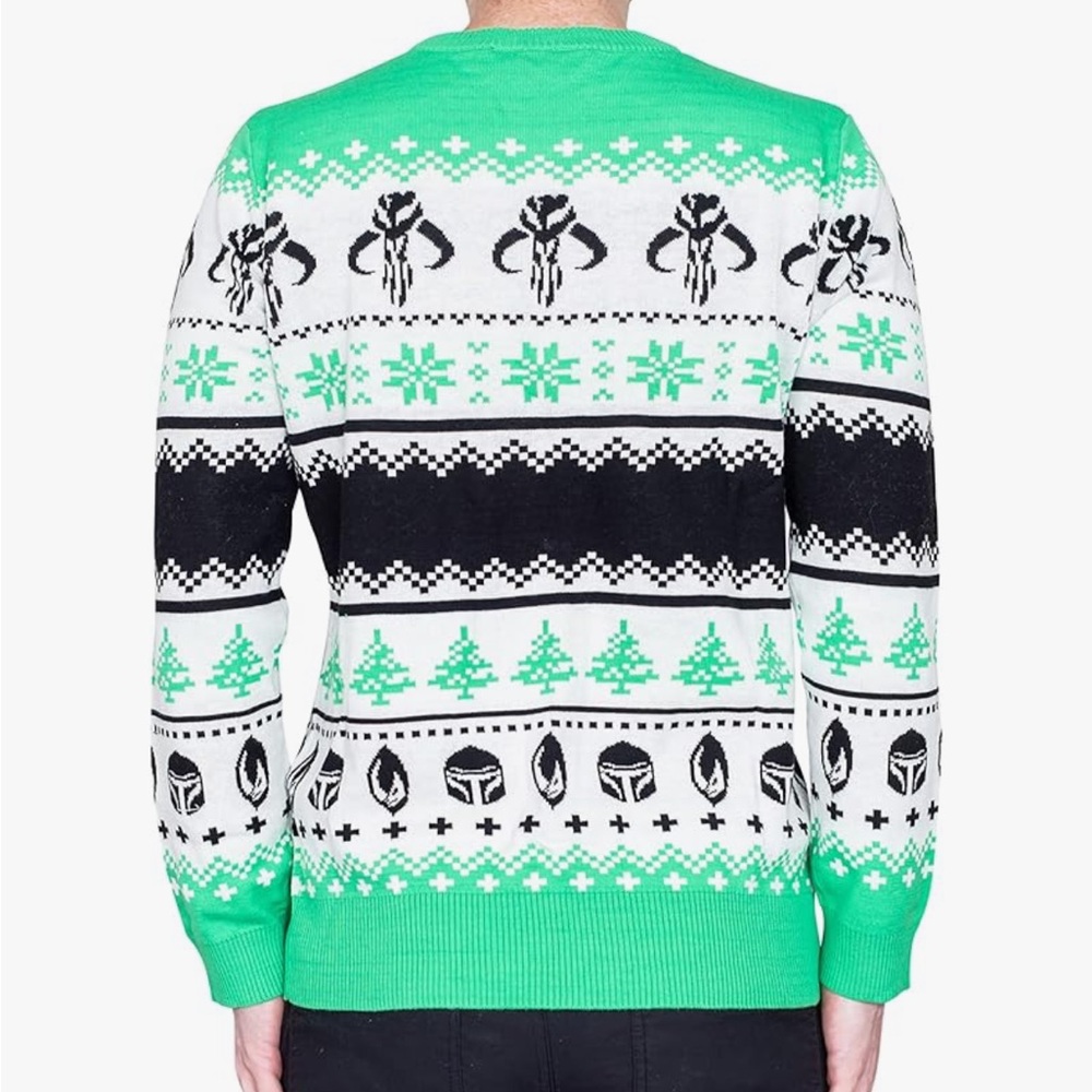 Star Wars Sweater The Mandalorian Baby Yoda with a Santa Hat Size:XL - Picture 6 of 7